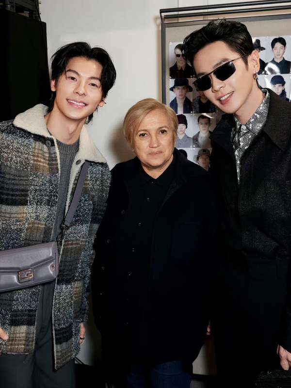 Greg Hsu and Zhang Ruoyun Interact at Milan Fashion Week Fendi Show