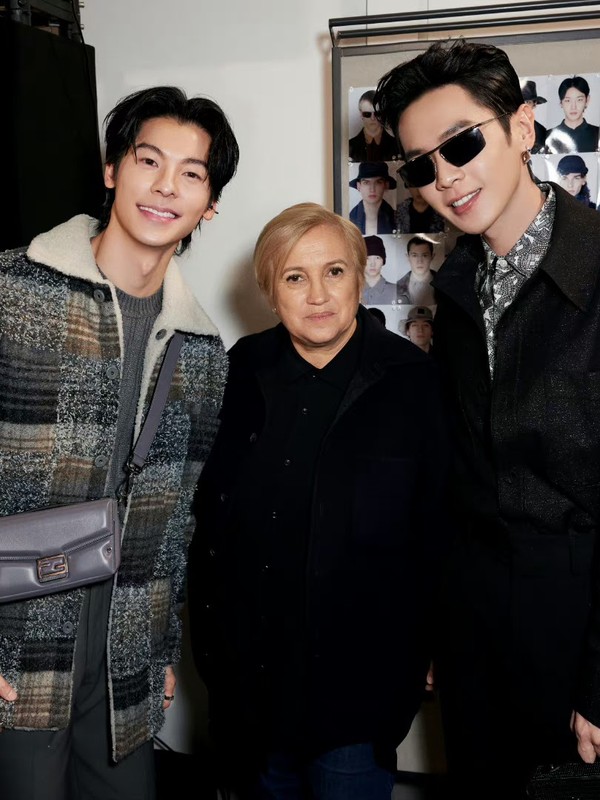 Greg Hsu and Zhang Ruoyun Interact at Milan Fashion Week Fendi Show