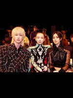 Xu Minghao, Qi Wei and Bai Lu Sit Together at Balmain Show at Paris Fashion Week